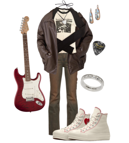 Rockstar girlfriend outfit inspiration layout 