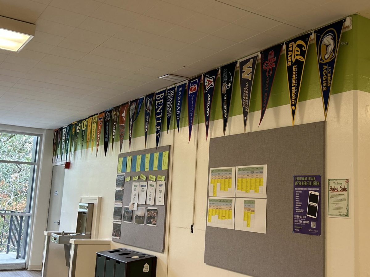 Flags of colleges San Domenico class of 2023 graduates attended