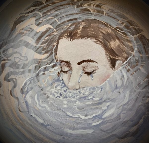 “Woman Drowned” - Underglaze on Ceramic